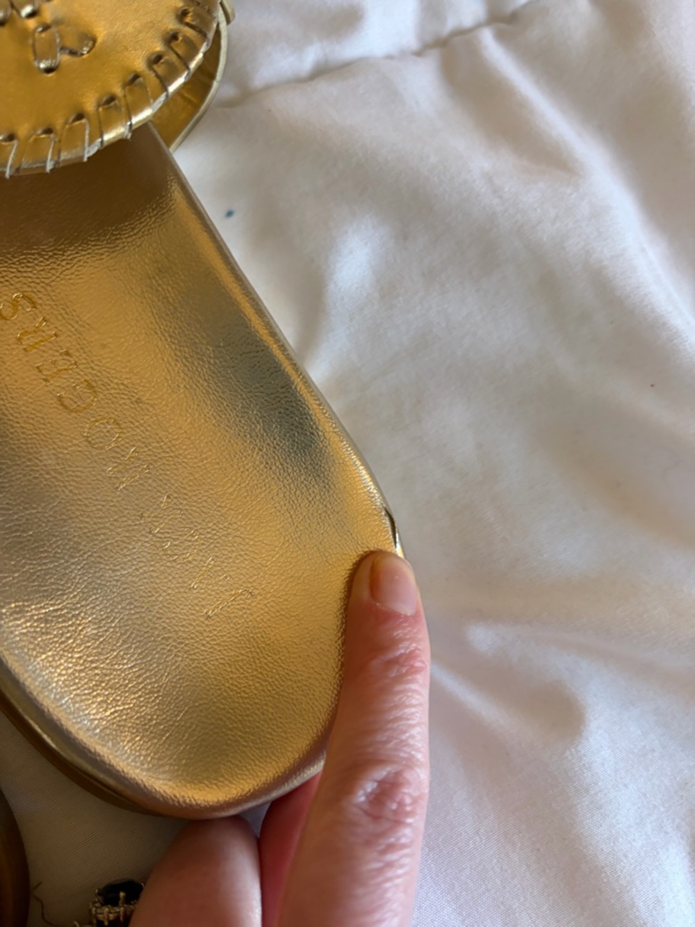 Jack Rogers Metallic Gold Thong Sandal - Picture 5 of 10
